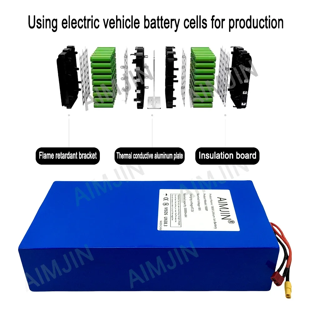16S8p 1000-3000W Brand New Lit - 60V 30Ah Electric Scooter Battery ulasan dan harga