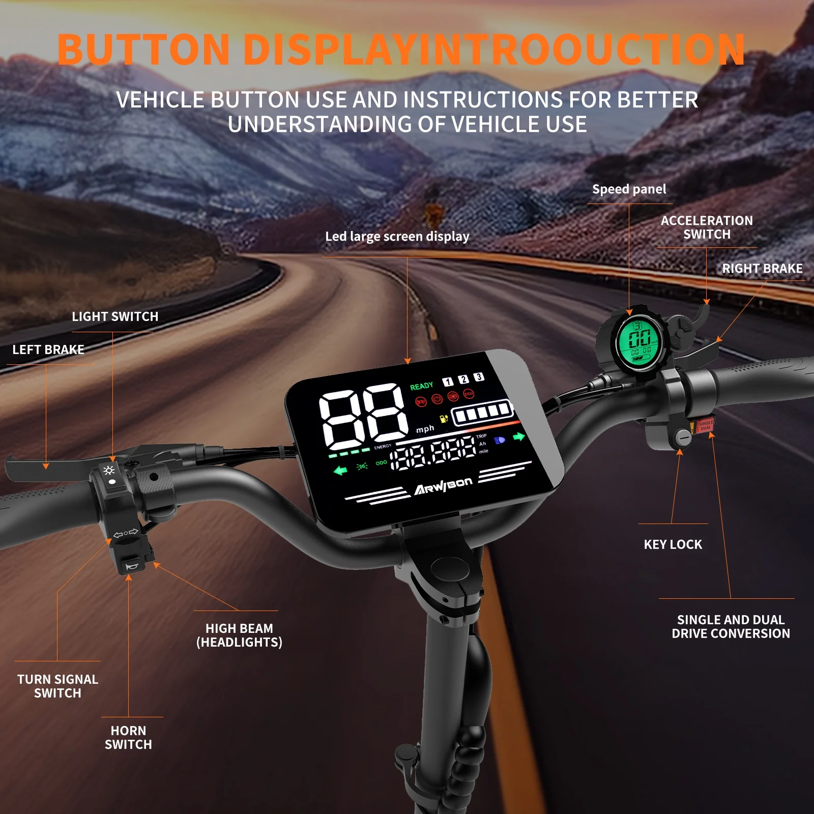 Arwibon 5600W Electric Scooter - 60V 5600W Dual Motor Electric Scooter ulasan dan harga